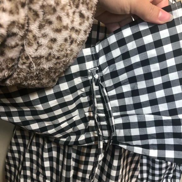 J crew tie sleeve pin tuck gingham popover blouse top - Picture 3 of 10